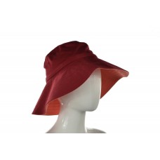 Banana Republic Mujers Hat Size S M Red Solid Cotton Wide Brim Casual Floppy Sun  eb-79634396